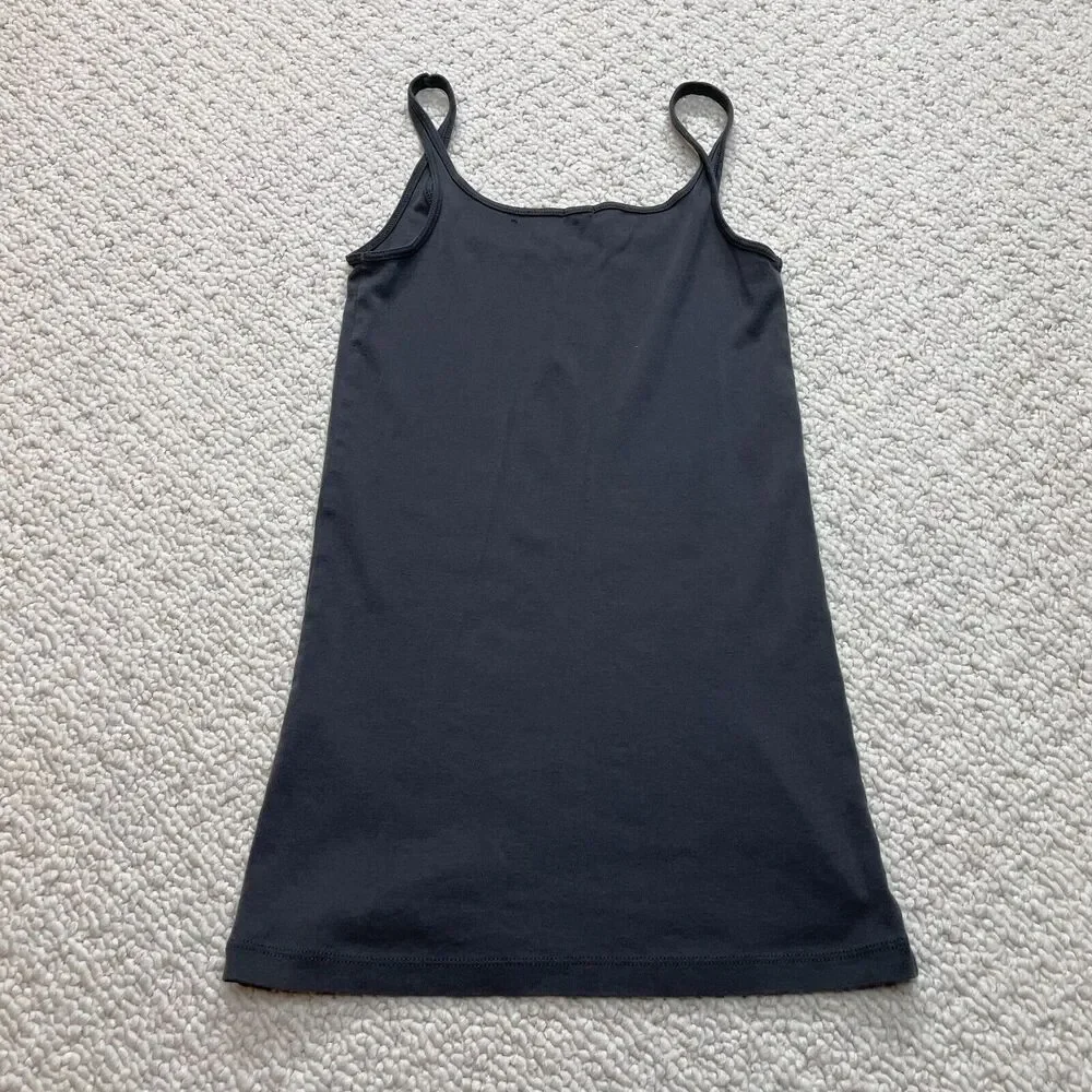 J.Crew Tank Top Shirt Girls Medium Dark Gray Charcoal Sleeveless Comfort Cotton